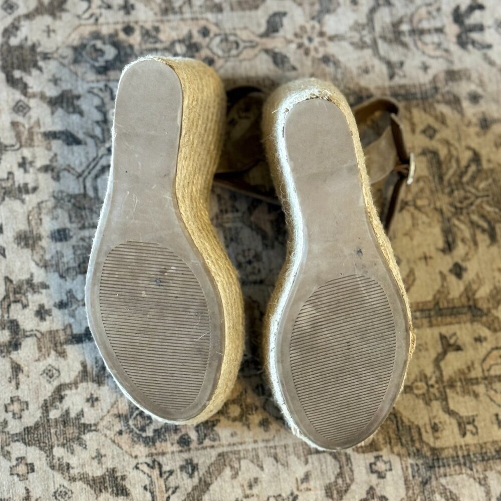 Steve Madden Alysssa Platform Wedge Sandals Women's Size 8.5 Taupe Espadrille - Picture 4 of 7